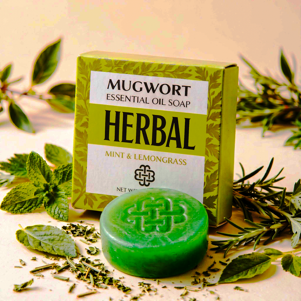 Mugwort Herbal Essential Oil Soap – Botanical-Inspired Daily Cleansing Bar