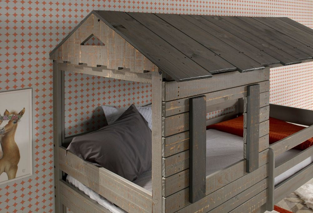 Darlene Twin Twin Bunk Bed - Rustic Gray or White