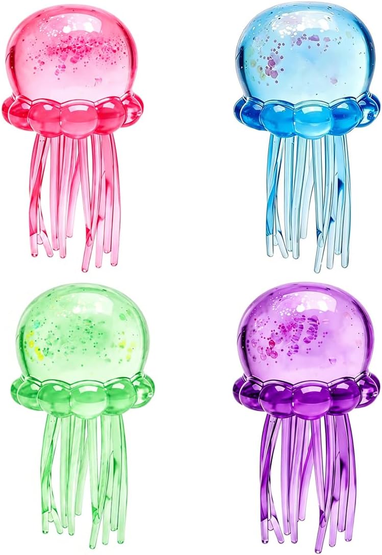 Jellyfish Squishy Toy | Slow Rising Stress Relief Ball | Sensory Fidget Toy for Anxiety Relief | Summer Party & Birthday Gift (Blue)