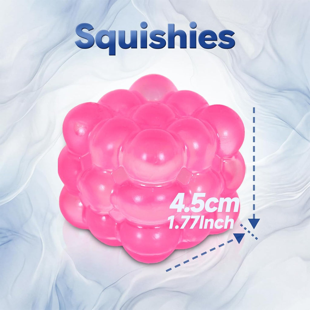 Pink Smooth Squishy Cube – Glossy Slow-Rising TPR Fidget Toy