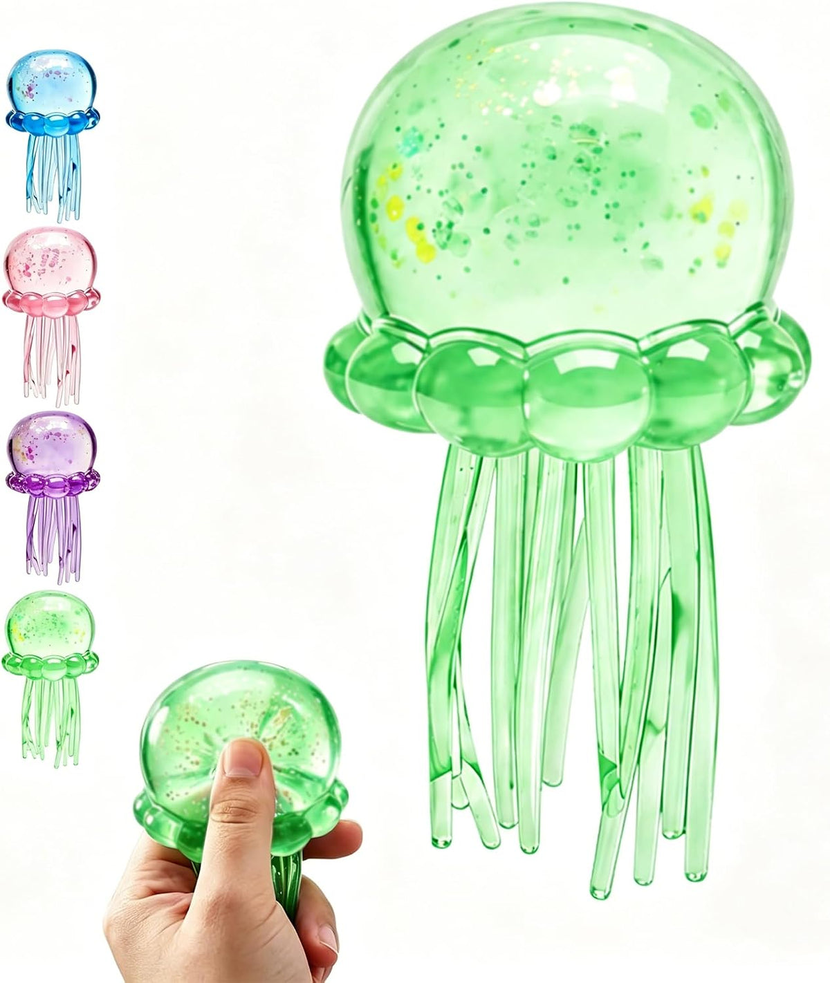Jellyfish Squishy Toy | Slow Rising Stress Relief Ball | Sensory Fidget Toy for Anxiety Relief | Summer Party & Birthday Gift (Blue)