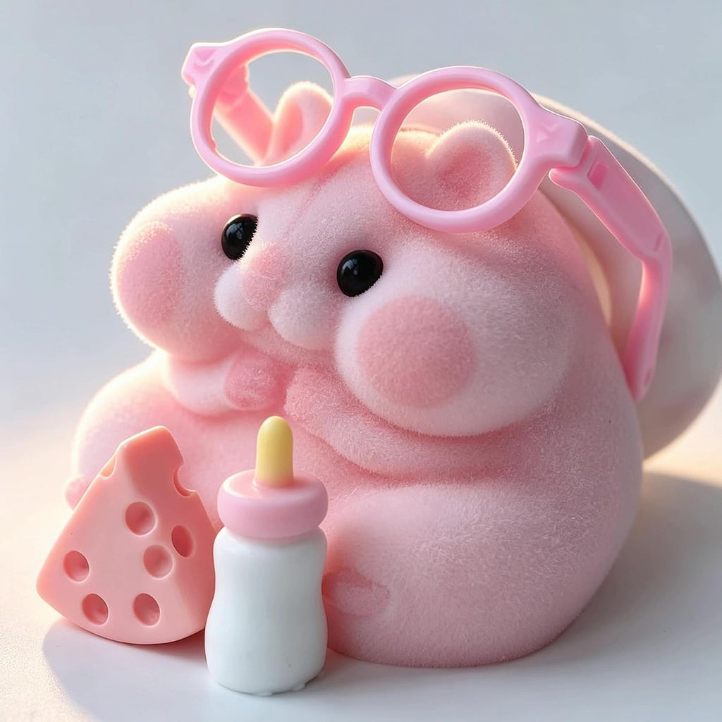 Handmade Silicone Hamster Squishy Toy – Slow Rise Fidget with Cute Accessories