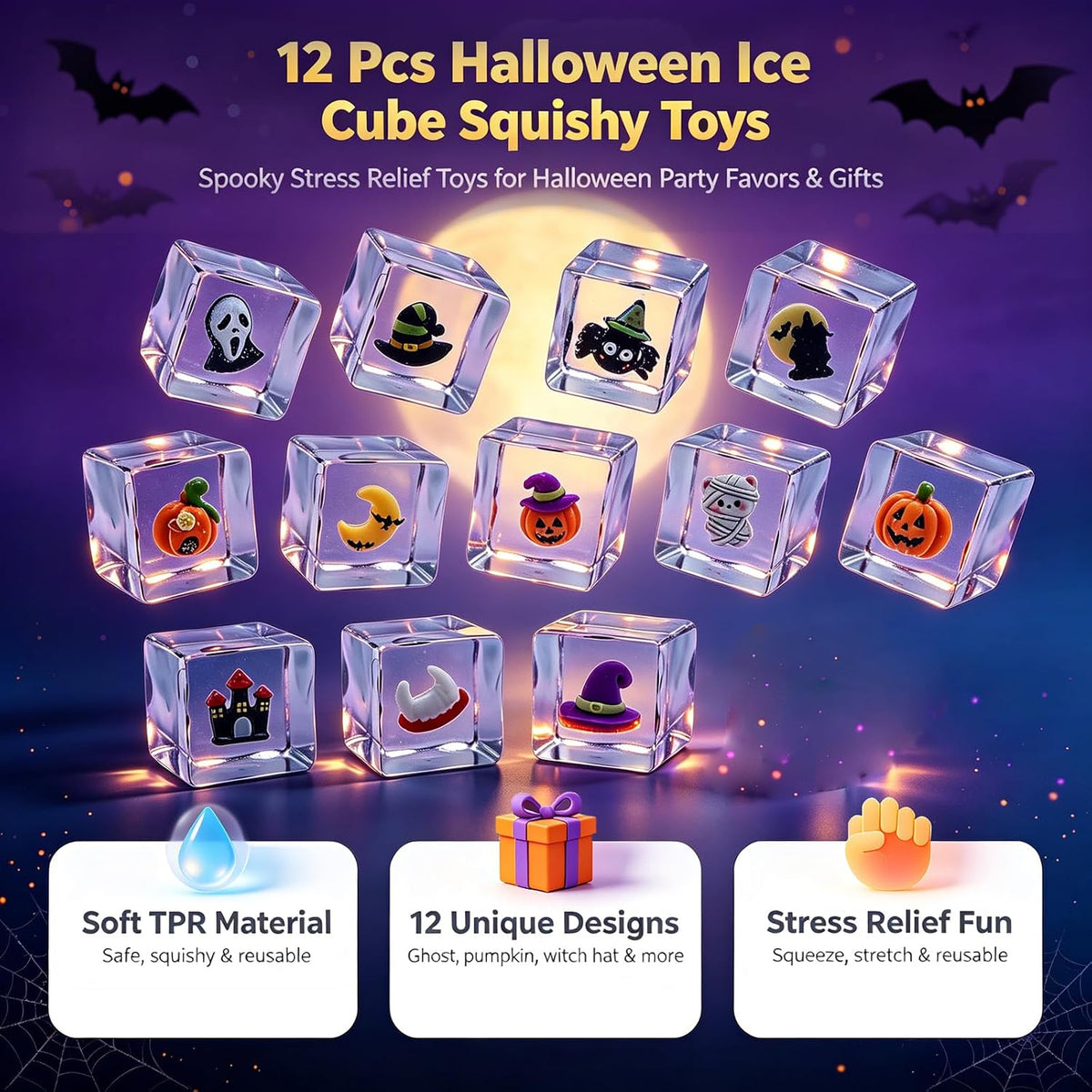 Halloween Squishy Blocks – Pumpkin & Bat Designs
