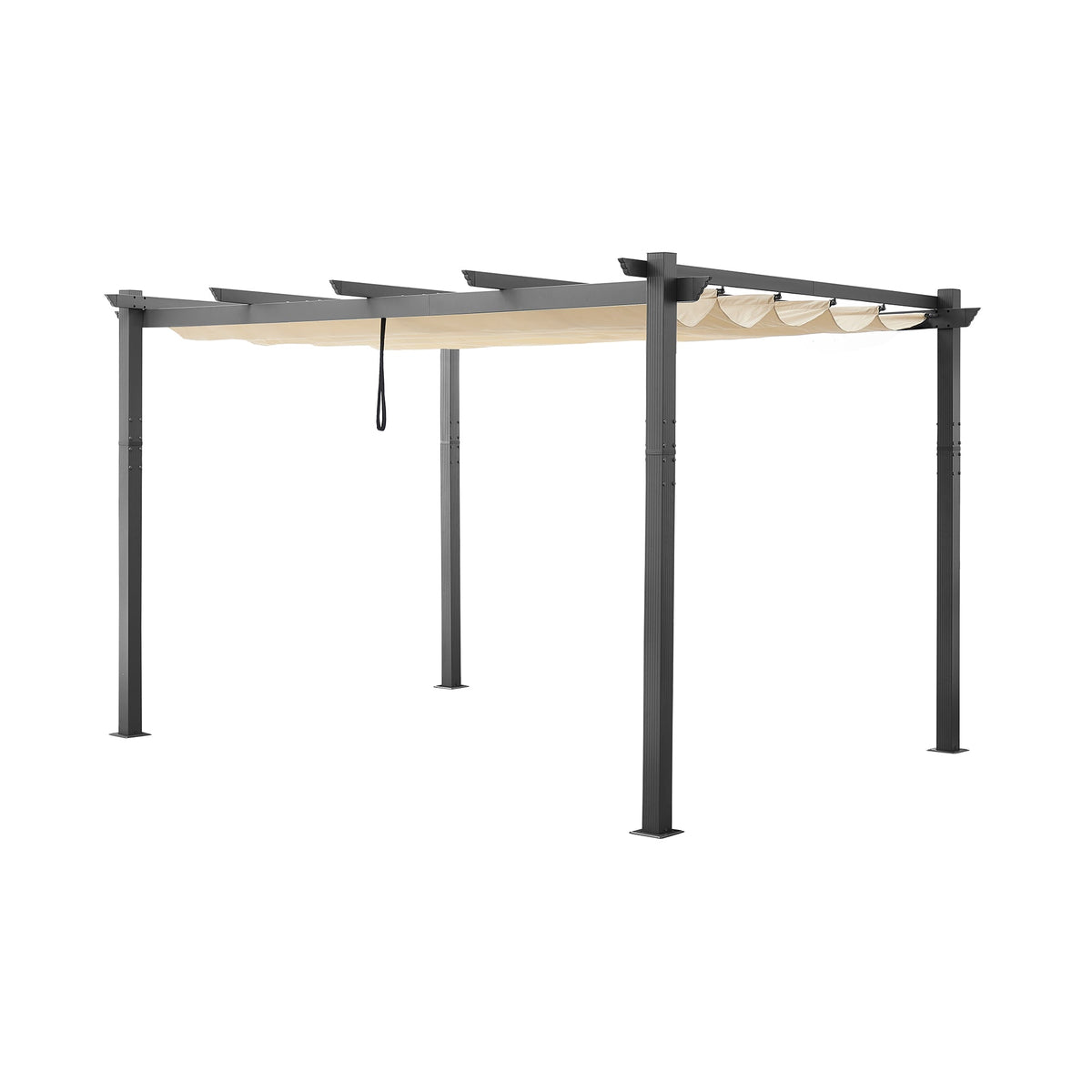 OPEN BOX I PATIO TREE 10Ft x 13Ft Patio Aluminum Retractable Pergola with Sun Shade Canopy Modern Backyard Deck