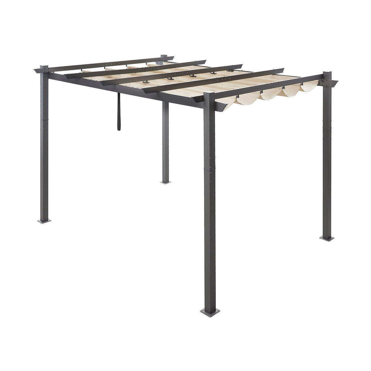 OPEN BOX I PATIO TREE 10Ft x 13Ft Patio Aluminum Retractable Pergola with Sun Shade Canopy Modern Backyard Deck