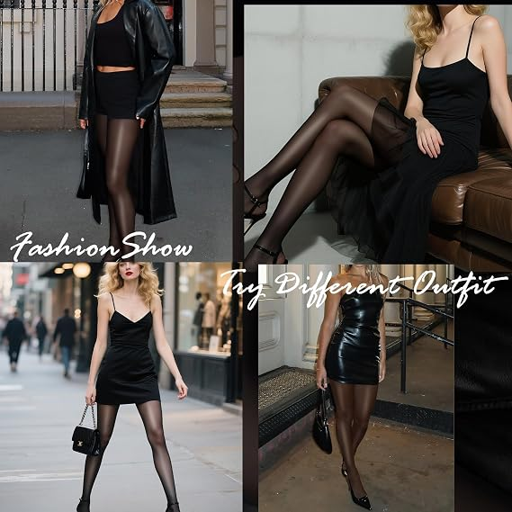 ARRUSA Shimmer Tights – Glossy Sheer Pantyhose for Women